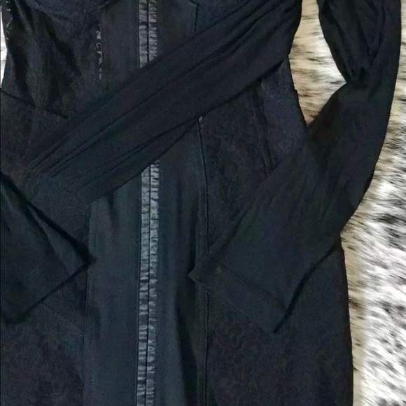 ALEXANDER WANG LACE & MODAL DRAPED JERSEY BUSTIER MINI-DRESS, SZ 0 BLACK - Picture 10 of 15